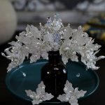 White Flowers Silver Color Bridal Crwon Tiara